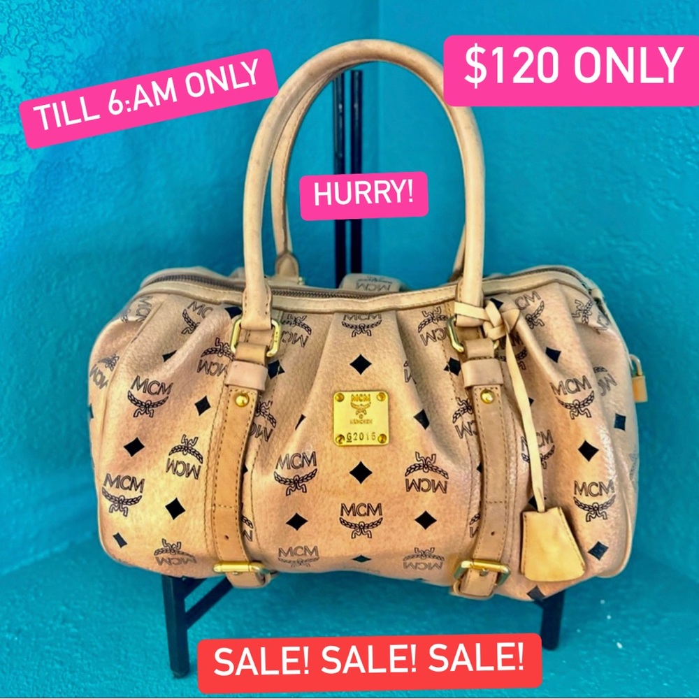 MCM Authentic Visetos Doctor’s bag with Lock & Keys,Clean exterior no rips/flaws